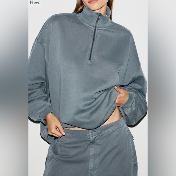 SKIMS Tops - Skims Slouchy Half Zip Pullover, XS NWT